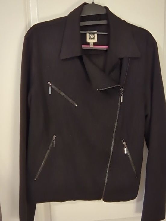 Anne Klein Jackets & Blazers - Anne Klein Black Asymmetric Zip Moto Jacket